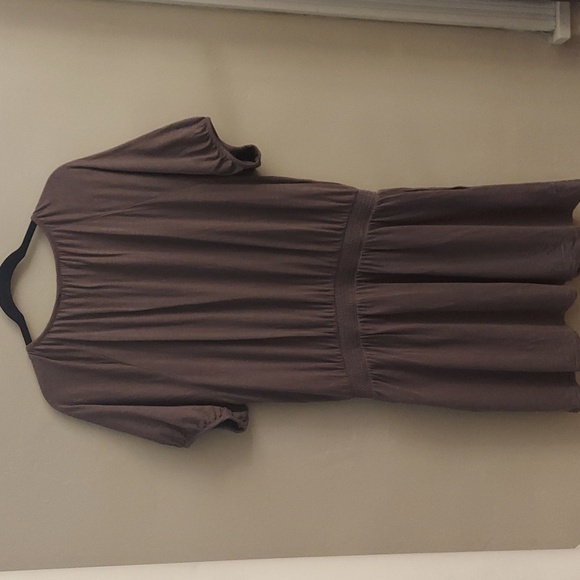 LILLA P Elastic Waist Split Neck Short Sleeve Mini Dress - Picture 12 of 13